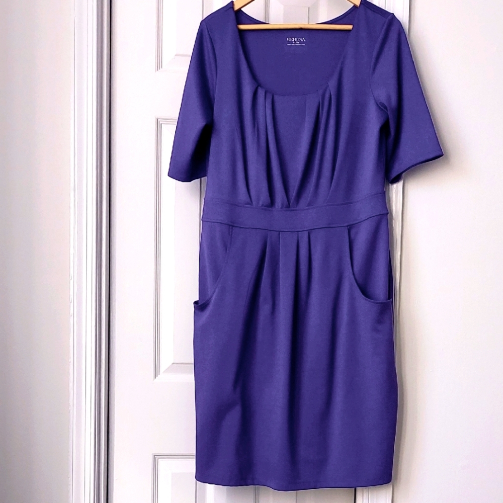 Chic Purple Women's Dress with Pockets